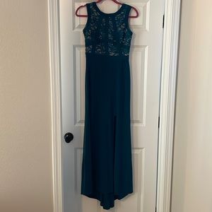 Morgan and Co, teal, long dress, size 5/6